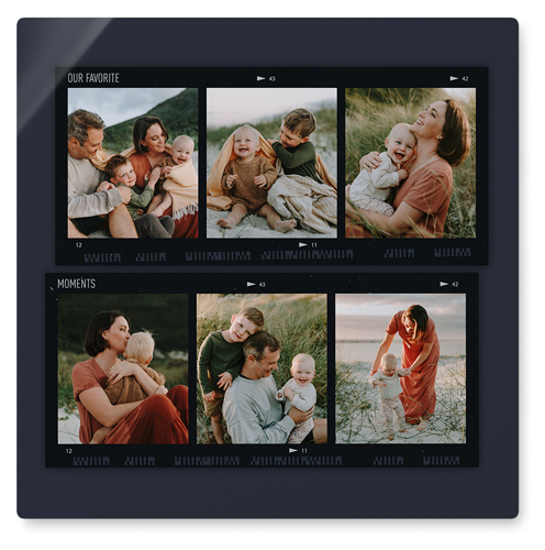 Travel Film Collage Wall Art, No Frame, Single piece, Metal, 16x16, Matte, Gray, charcoal