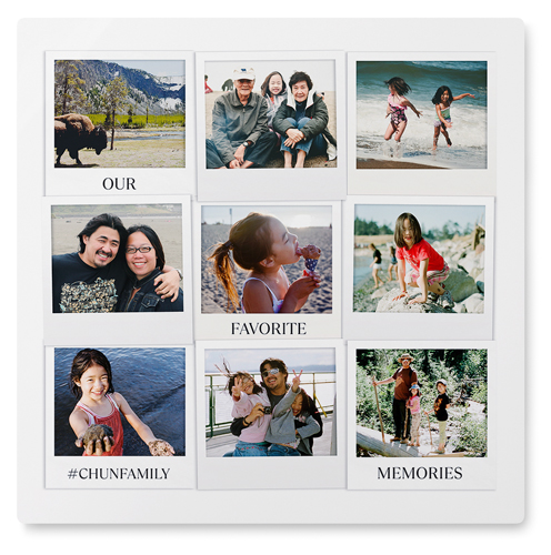 Photo Memories Wall Art, No Frame, Single piece, Metal, 16x16, Glossy, White