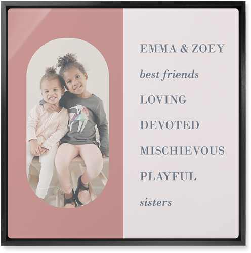 Traits of the Best Wall Art, Black, Single piece, Metal, 16x16, Glossy, Pink, desert rose