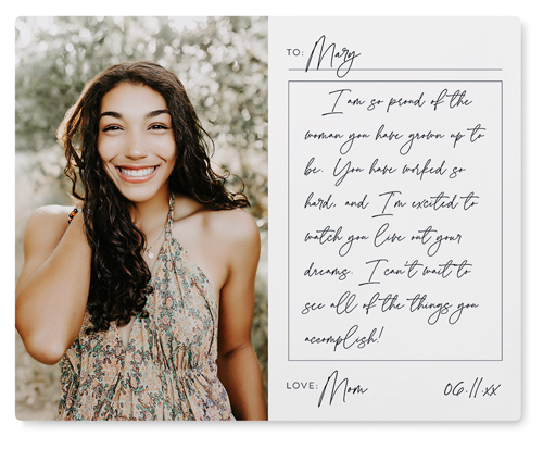 Handwritten Letter Wall Art, No Frame, Single piece, Metal, 16x20, Matte, White