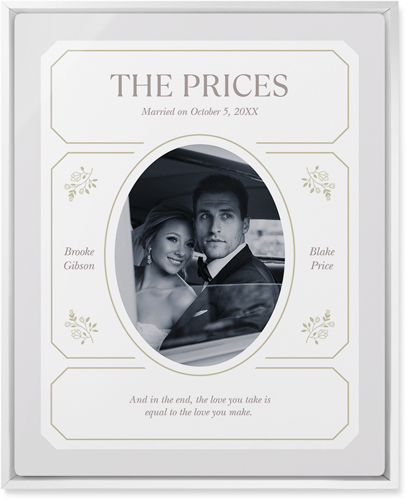 Vintage Stationery Frame Wall Art, White, Single piece, Metal, 16x20, Glossy, White, white