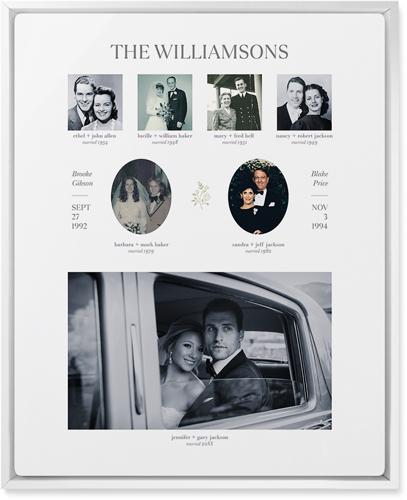 Marriage Family Tree Wall Art, White, Single piece, Metal, 16x20, Glossy, White, white