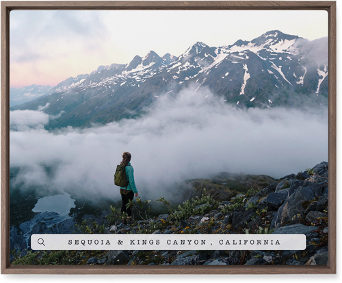Travel Banner Wall Art, Walnut, Single piece, Metal, 16x20, Glossy, White, white