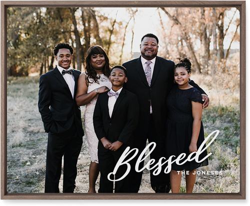 Blessed Letters Wall Art, Walnut, Single piece, Metal, 16x20, Glossy, White, white