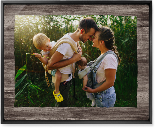 Countryside Wall Art, Black, Single piece, Metal, 16x20, Glossy, Brown, wood