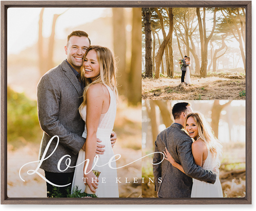 Just Love Trio Wall Art, Walnut, Single piece, Metal, 16x20, Glossy, White, white