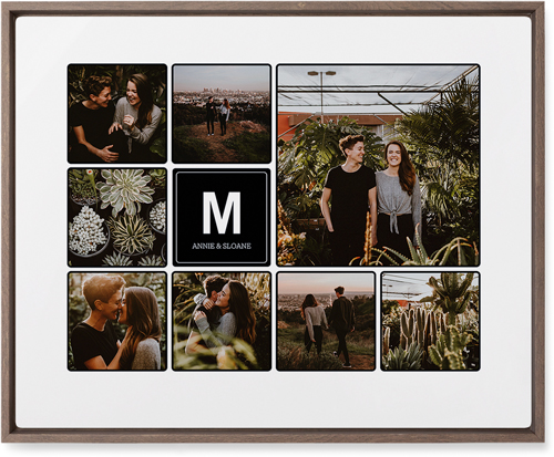 Photo Tiles Wall Art, Walnut, Single piece, Metal, 16x20, Matte, Black