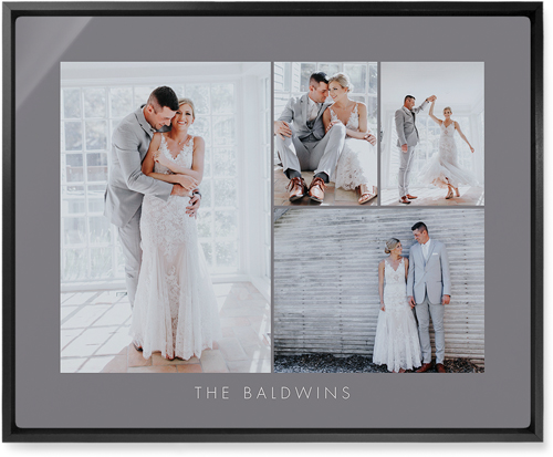 Four Corners Wall Art, Black, Single piece, Metal, 16x20, Matte, Gray, ash