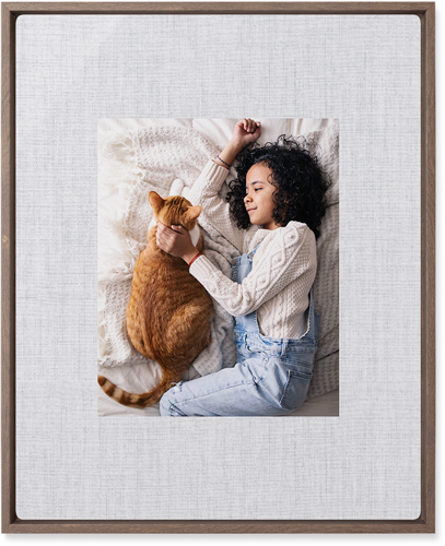 Full Frame One Wall Art, Walnut, Single piece, Metal, 16x20, Glossy, White, white