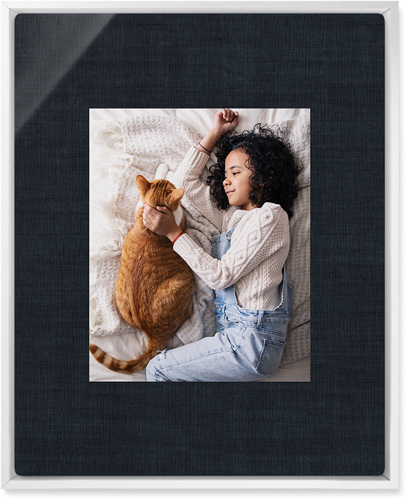 Full Frame One Wall Art, White, Single piece, Metal, 16x20, Matte, Black