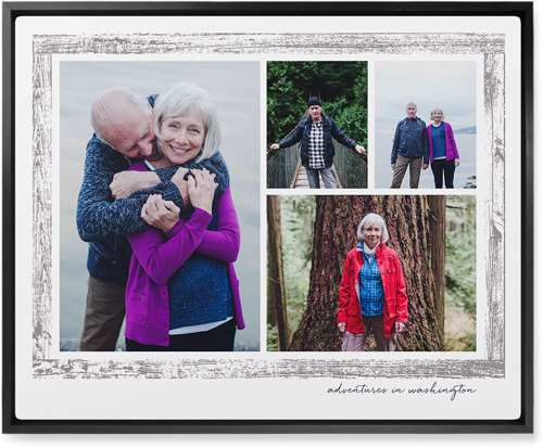 Brushed Border Collage Of Four Wall Art, Black, Single piece, Metal, 16x20, Glossy, Brown, taupe