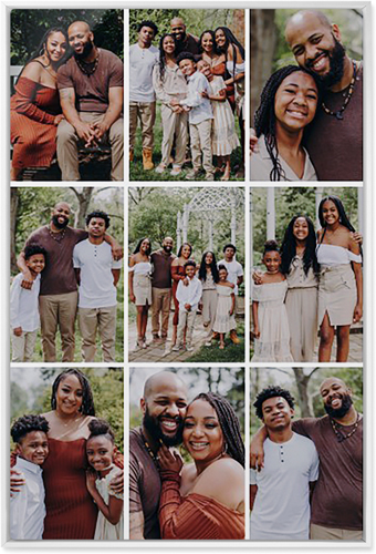 Gallery Grid of Nine Wall Art, White, Single piece, Metal, 24x36, Matte, Multicolor, multi