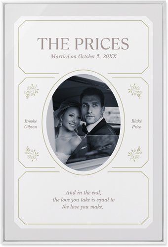 Vintage Stationery Frame Wall Art, White, Single piece, Metal, 24x36, Glossy, White, white