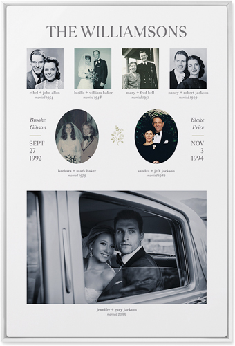 Marriage Family Tree Wall Art, White, Single piece, Metal, 24x36, Matte, White, white