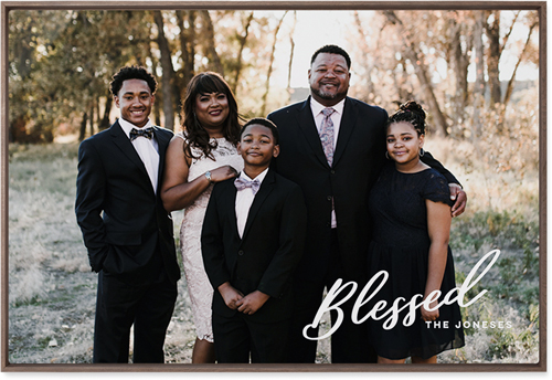 Blessed Letters Wall Art, Walnut, Single piece, Metal, 24x36, Glossy, White, white