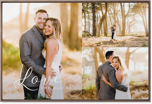 Just Love Trio Wall Art, Walnut, Single piece, Metal, 24x36, Glossy, White, white