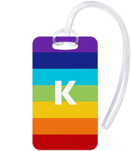 Rainbow Monogram Luggage Tag, Large, Red