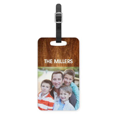 Woodgrain Luggage Tag, Large, Brown