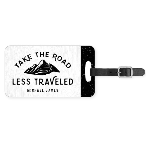 Adventure Road Less Traveled Luggage Tag, Large, Black