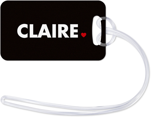 Name Heart Luggage Tag, Small, Black