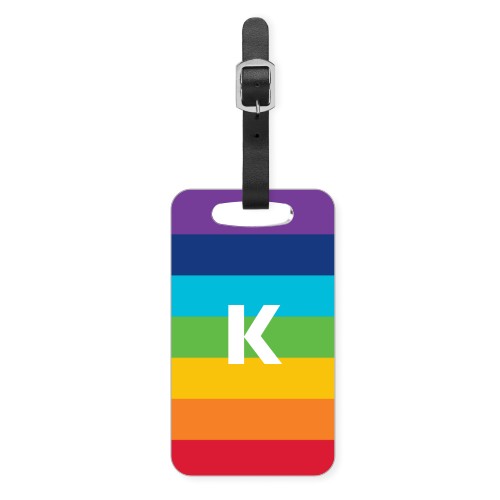 Rainbow Monogram Luggage Tag, Small, Red