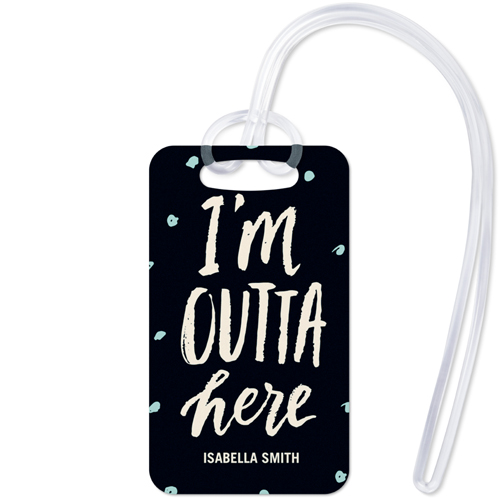 Outta Here Luggage Tag, Small, Black