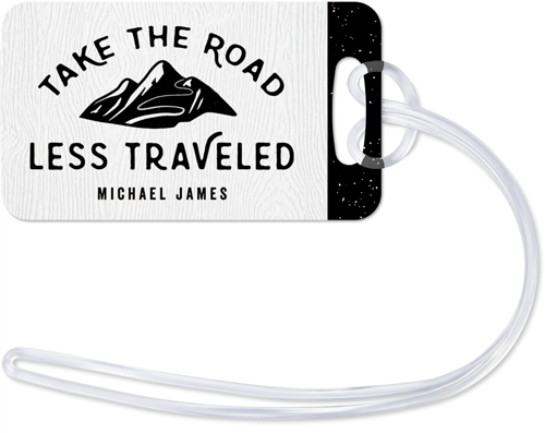 Adventure Road Less Traveled Luggage Tag, Small, Black