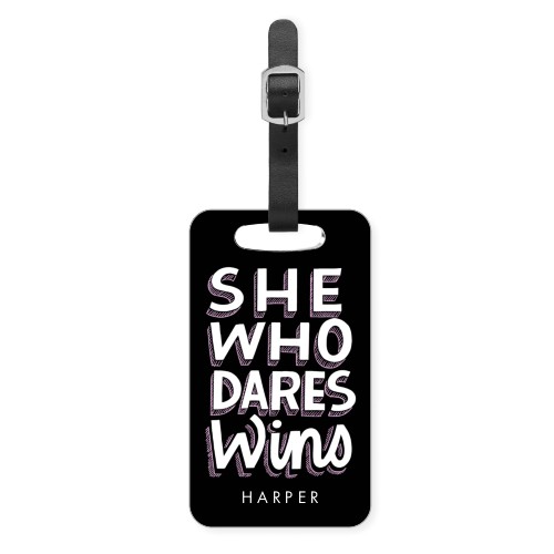 Active She Wins Luggage Tag, Small, Black