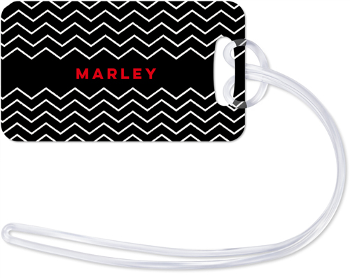 Simply Chic Chevron Luggage Tag, Small, Black