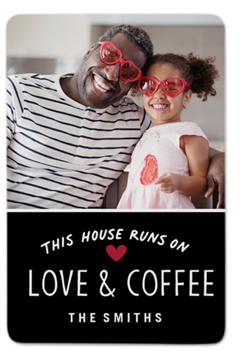 Love And Coffee Portrait Metal Magnet, 2x3, Black, black