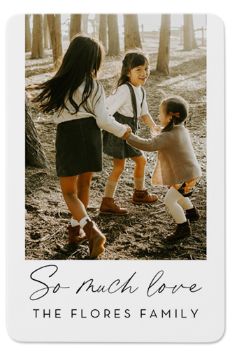 So Much Love Script Portrait Metal Magnet, 2x3, White, white