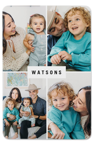 Statement Family Grid Portrait Metal Magnet, 2x3, White, white