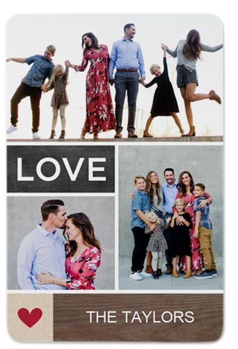 Watercolor I Heart You Portrait Metal Magnet, 2x3, White, white