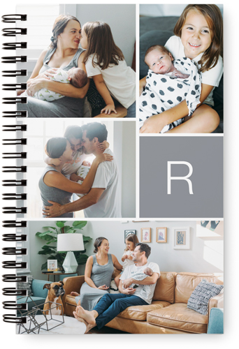 Simple Modern Monogram Monthly Planner, Gray