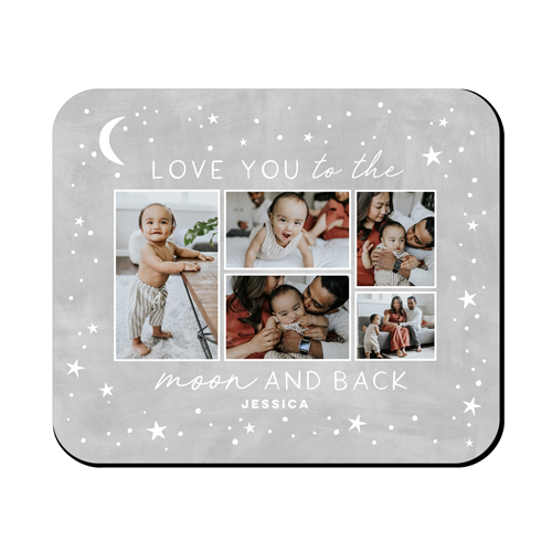 Love You Frame Mouse Pad, Rectangle, Gray