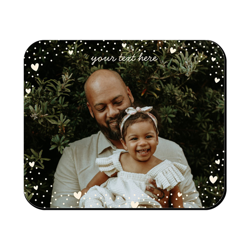 Heart Border Mouse Pad, Rectangle, Beige