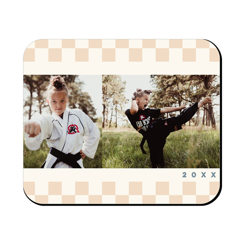 Checker Border Mouse Pad, Rectangle, Gray