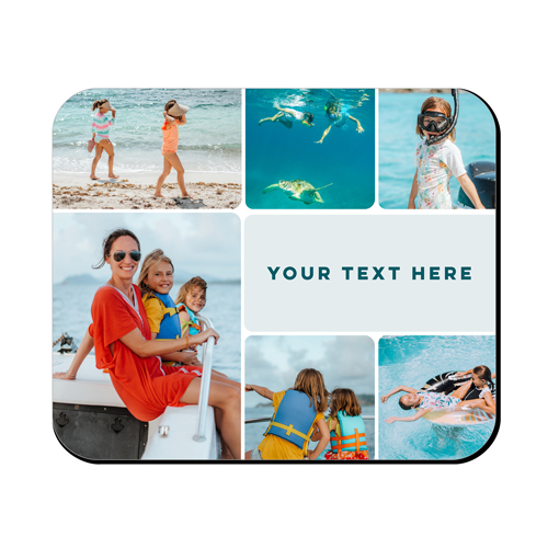 Diamond Grid Mouse Pad, Rectangle, Blue
