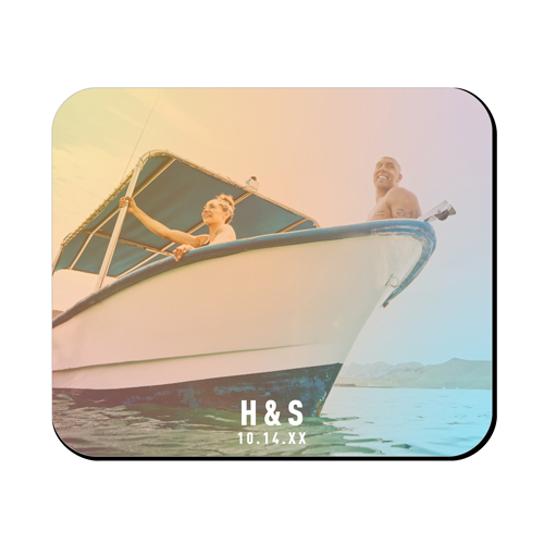 Retro Gradient Mouse Pad, Rectangle, White