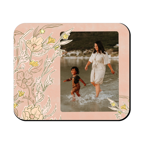 Vintage Florals Mouse Pad, Rectangle, Pink