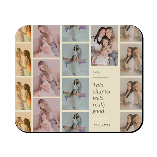 Photo Reel Collage Mouse Pad, Rectangle, Beige, khaki