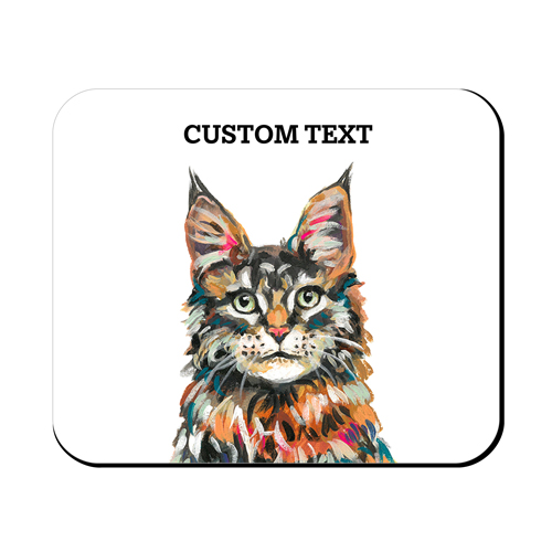 Maine Coon Custom Text Mouse Pad, Rectangle Ornament, Multicolor