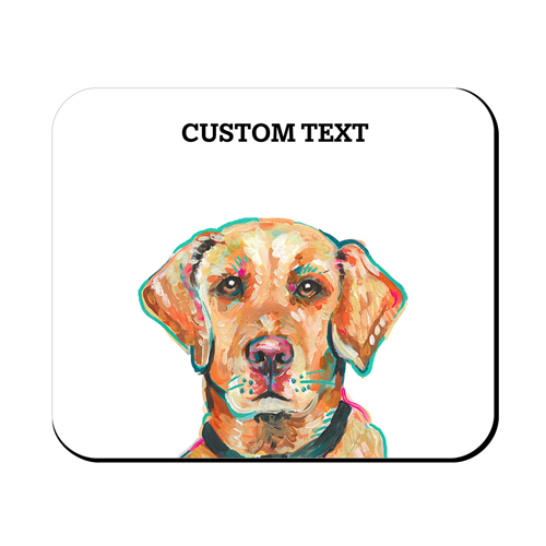 Yellow Lab Custom Text Mouse Pad, Rectangle Ornament, Multicolor
