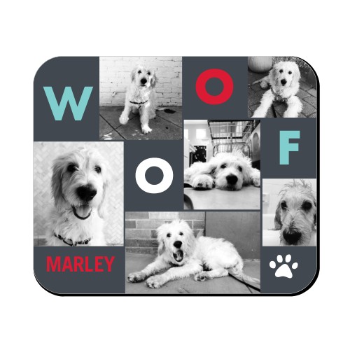 Best In Show Woof Mouse Pad, Rectangle, Gray