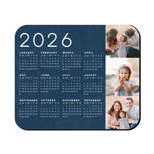 Calendar Filmstrip Mouse Pad, Rectangle, Blue, navy