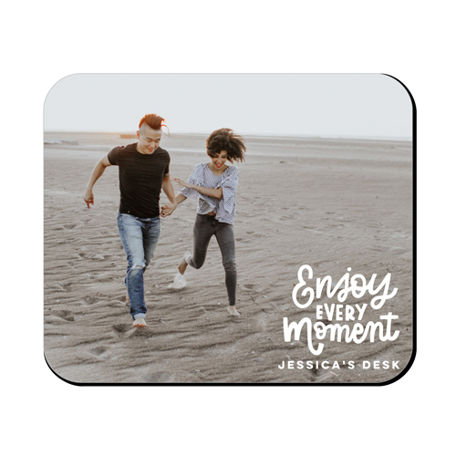 Enjoy Moments Mouse Pad, Rectangle Ornament, White