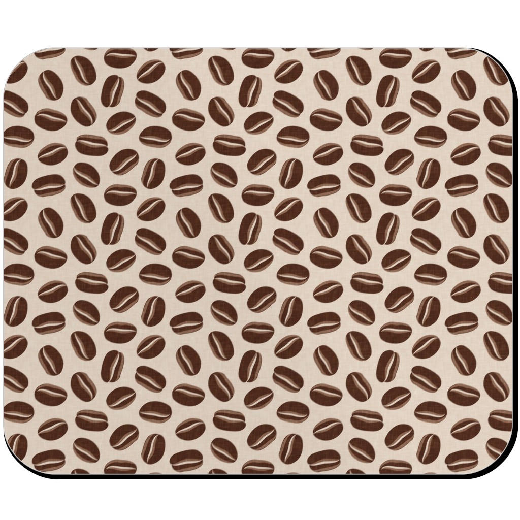 Coffee Beans - Coffee House - Beige Mouse Pad, Rectangle Ornament, Brown