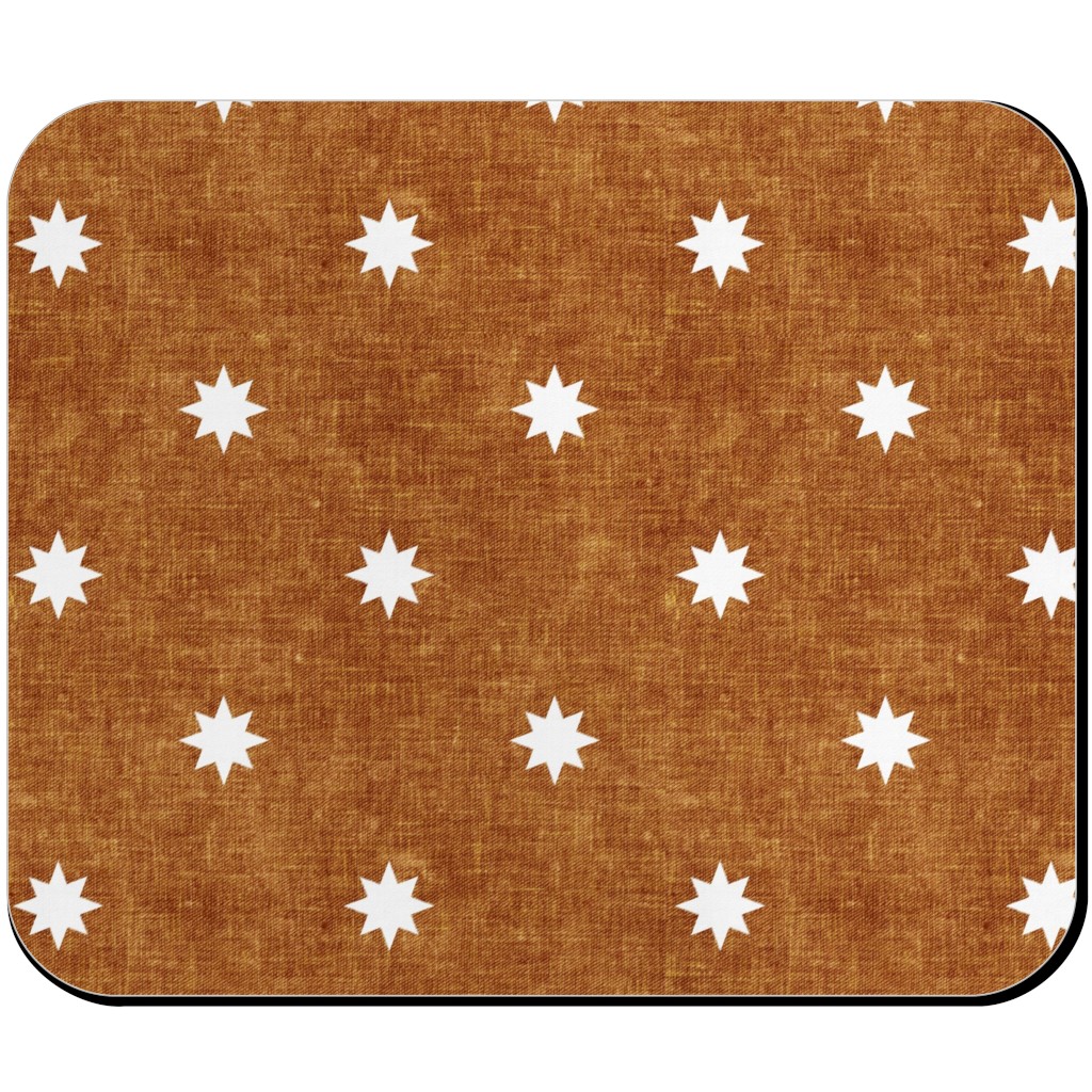 Vintage Stars Mouse Pad, Rectangle, Orange