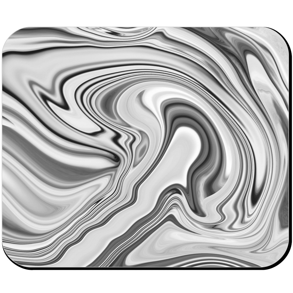 Love Spell Marble - Black and White Mouse Pad, Rectangle, Gray