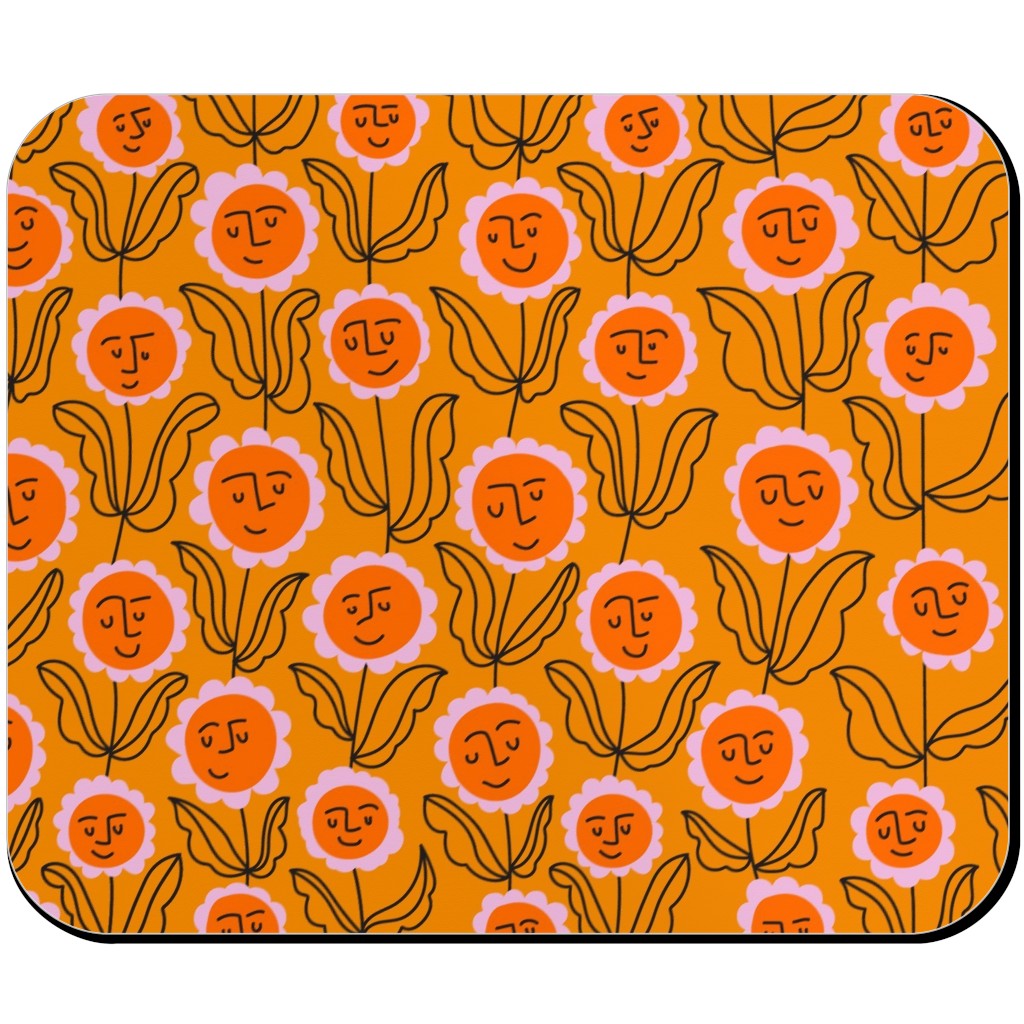 Happy Marigold Vine - Orange Mouse Pad, Rectangle, Orange, Orange